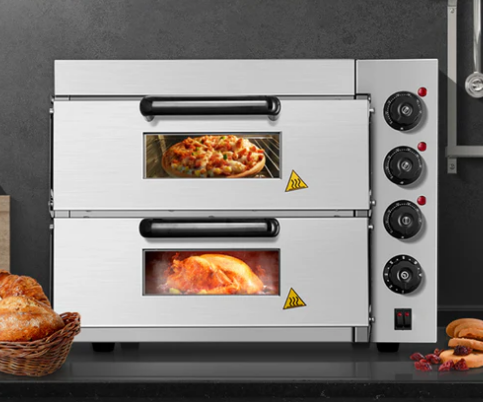 Multifunctional Kitchen Equipment High Efficiency Stainless Steel 2 Decks Bread Baking Pizza Oven - COOLBABY