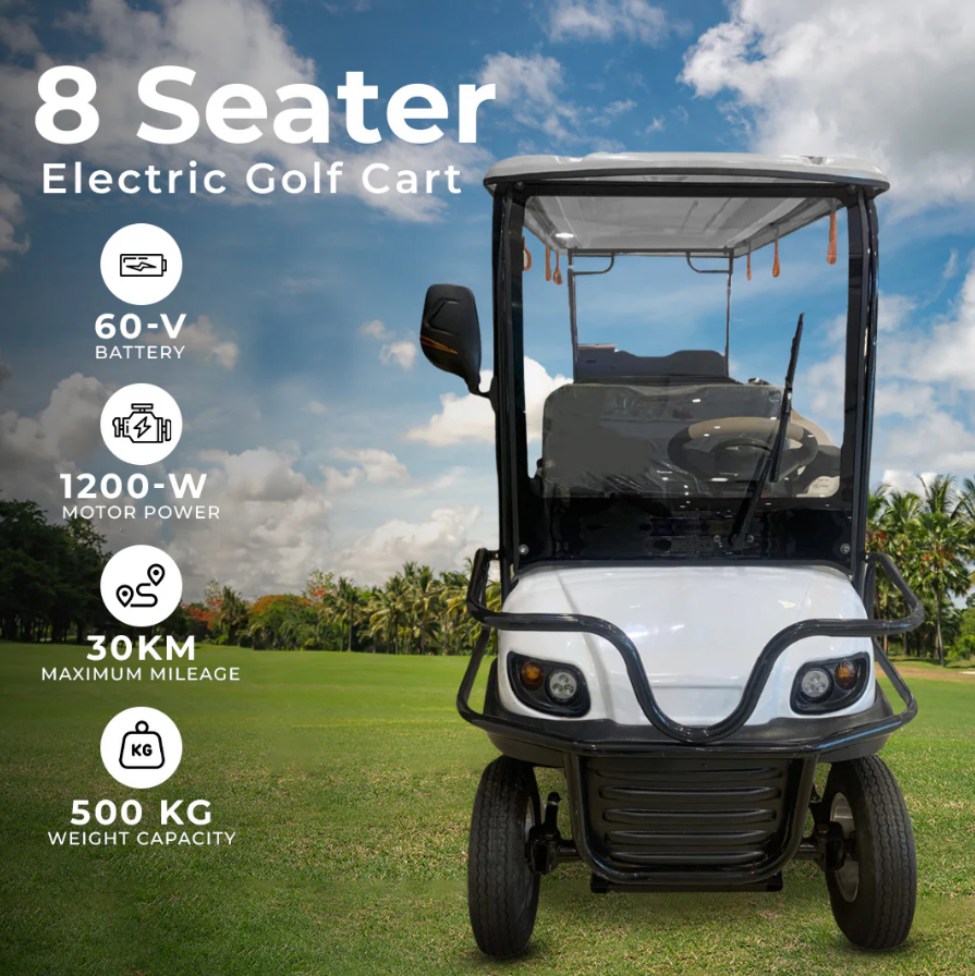 Wheels Sport Eco Electric Golf Cart, Golf Buggy 8 Seater - 1200W - COOLBABY