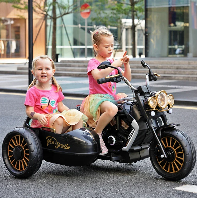 Electric Ride On 12V Vespa Style Side By Side Kids Motorbike - COOLBABY