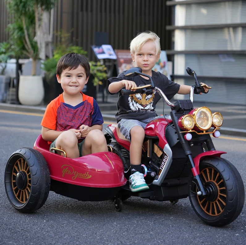 Electric Ride On 12V Vespa Style Side By Side Kids Motorbike - COOLBABY