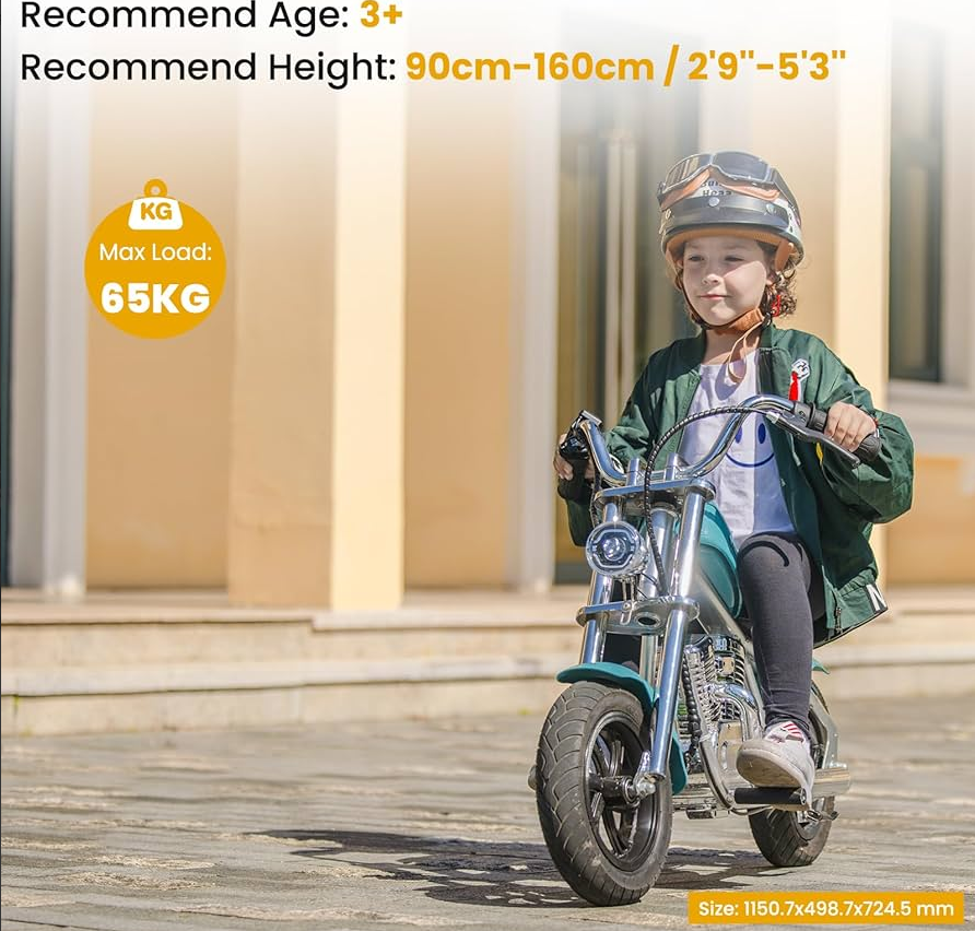 Kids Electric Bike Harley Chopper Cruiser 24V Electric Scooter Bike - COOLBABY