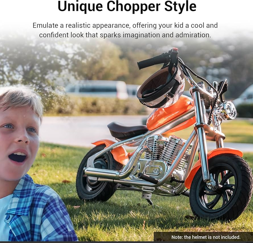 Kids Electric Bike Harley Chopper Cruiser 24V Electric Scooter Bike - COOLBABY