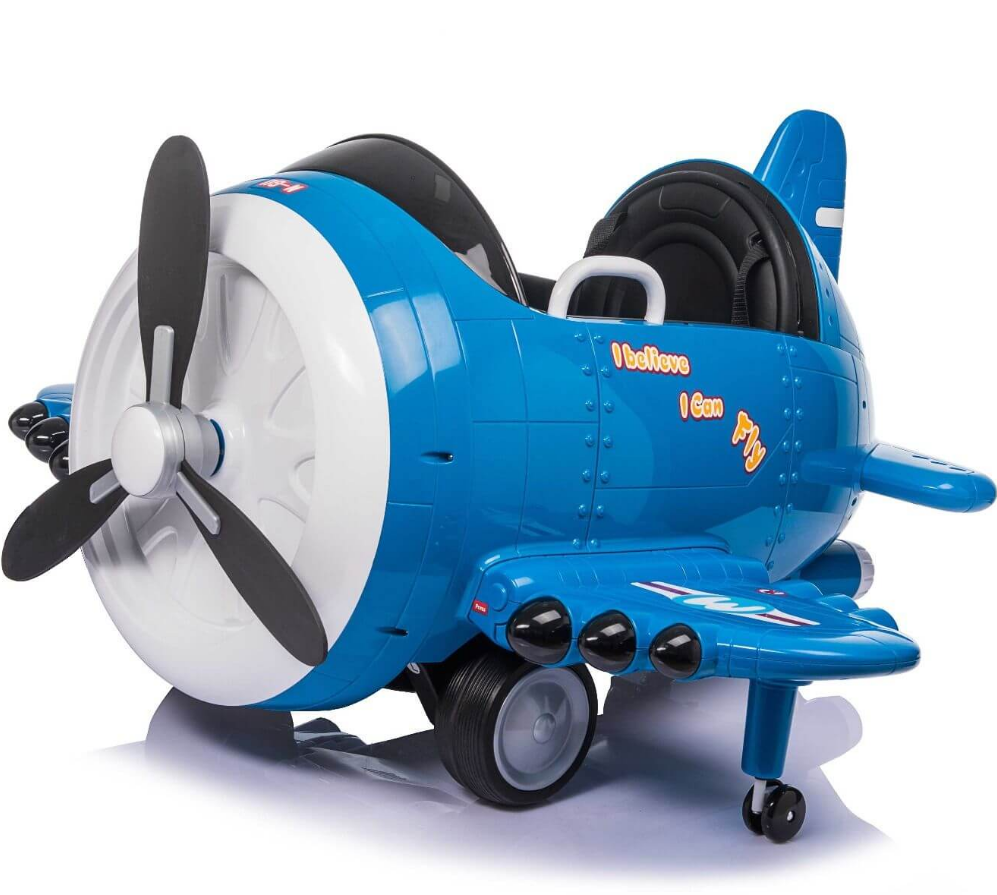 Kids Electric Ride On Warplane Helicopter Battery Powered 12V - COOLBABY