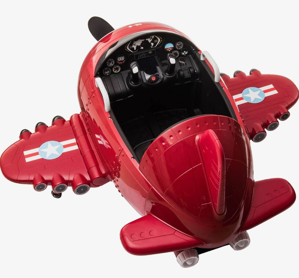 Kids Electric Ride On Warplane Helicopter Battery Powered 12V - COOLBABY