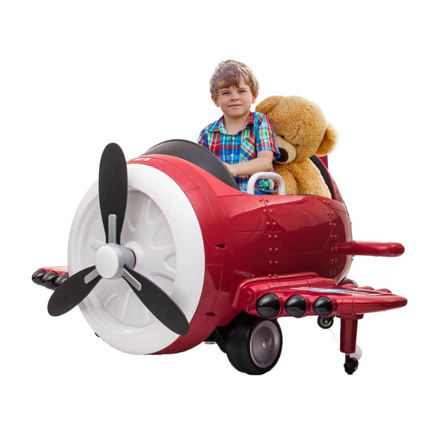 Kids Electric Ride On Warplane Helicopter Battery Powered 12V - COOLBABY