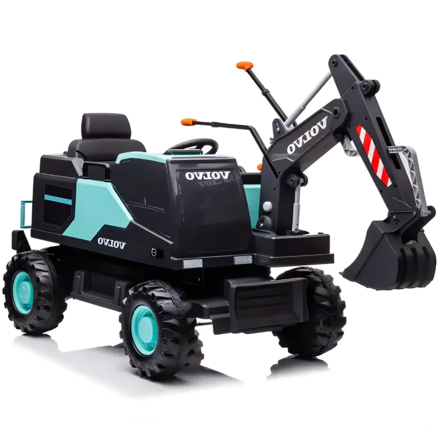 Kids Electric Ride On 12V Licensed Volvo Excavator Truck With RC - COOLBABY