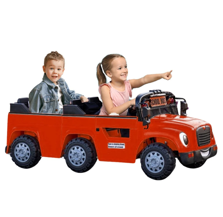 Kids Electric Ride On 24V School Bus 2-Seater - COOLBABY