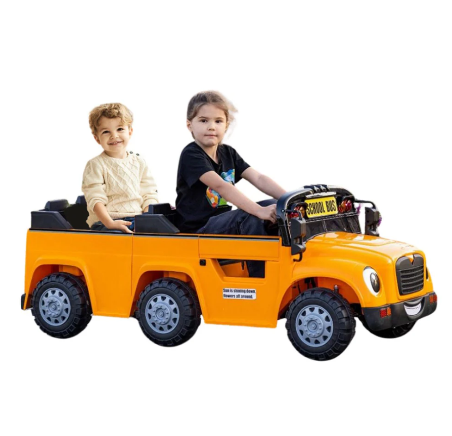 Kids Electric Ride On 24V School Bus 2-Seater - COOLBABY