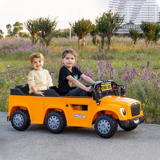 Kids Electric Ride On 24V School Bus 2-Seater - COOLBABY