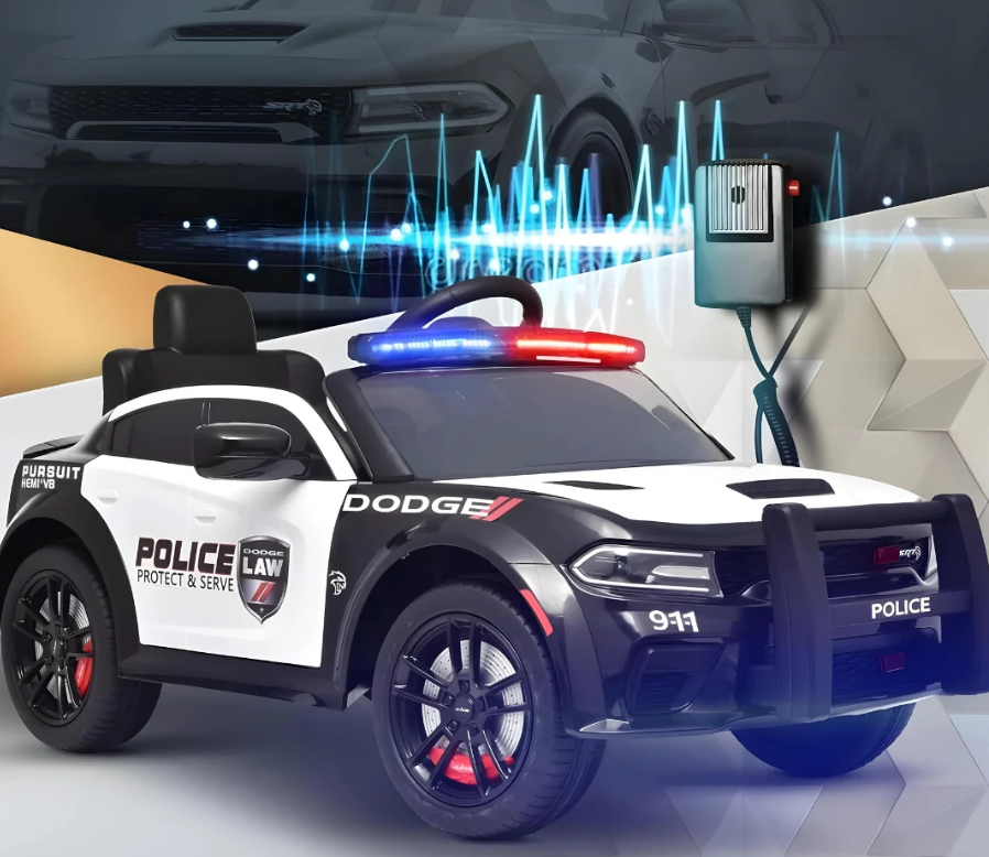 Kids Electric Ride On Police Licensed Dodge 12 V Car - COOLBABY