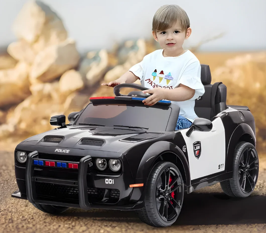 Kids Electric Ride On Police Licensed Dodge 12 V Car - COOLBABY