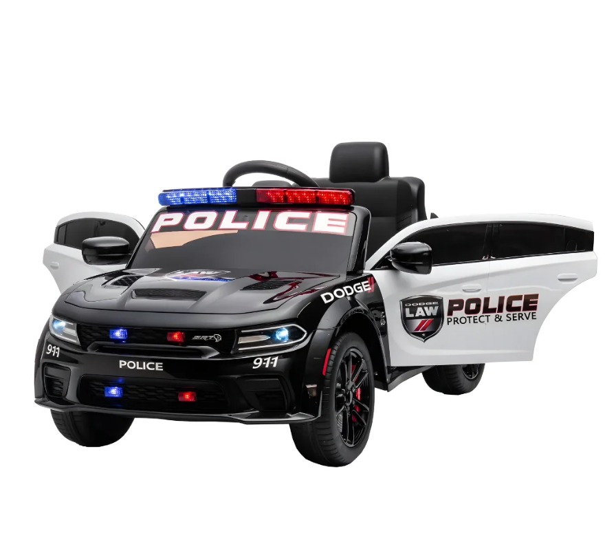 Kids Electric Ride On Police Licensed Dodge 12 V Car - COOLBABY