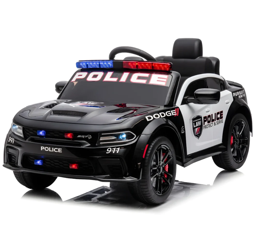 Kids Electric Ride On Police Licensed Dodge 12 V Car - COOLBABY