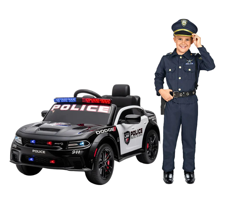 Kids Electric Ride On Police Licensed Dodge 12 V Car - COOLBABY