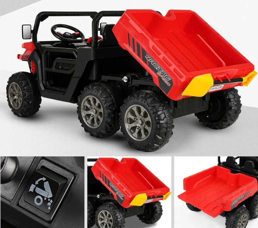 Electric Ride On 24V Dump Truck With RC 6 Wheeler UTV - COOLBABY