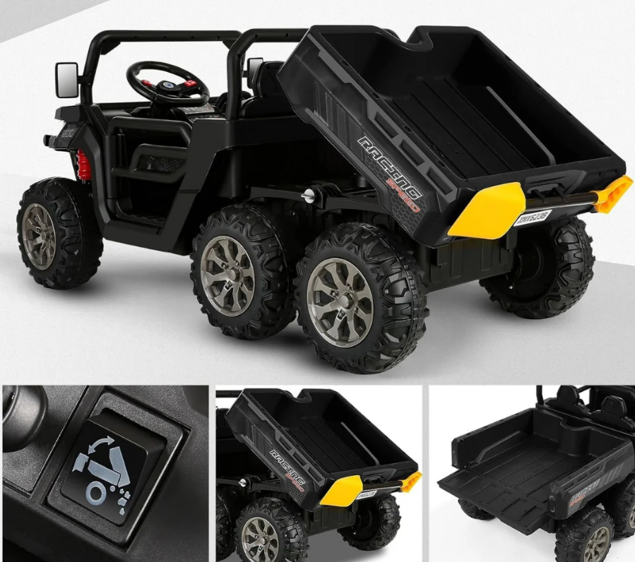 Electric Ride On 24V Dump Truck With RC 6 Wheeler UTV - COOLBABY