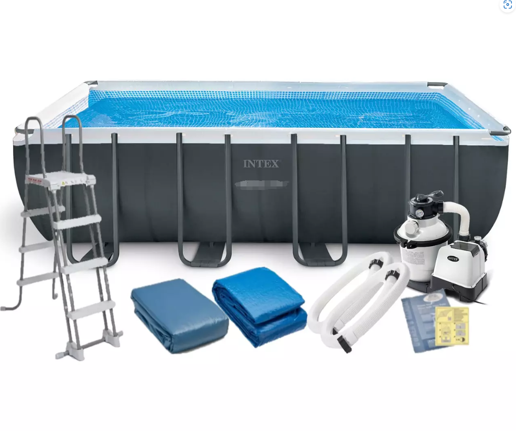 Ultra XTR Frame Rectangular Pool Set With Sand Filter Pump (18ft X 9ft X52" ) - COOLBABY