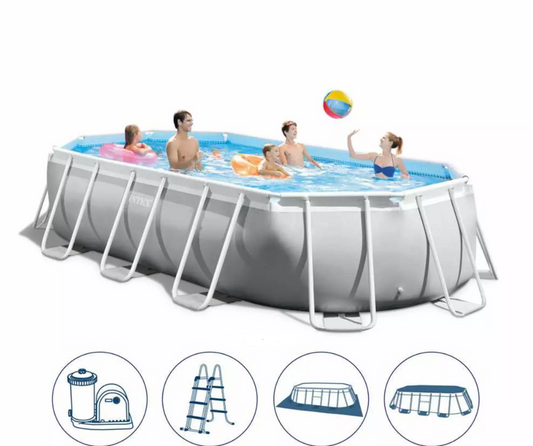 Prism Frame Oval Pool Set 5.03 x 2.74 x 1.22mt - COOLBABY