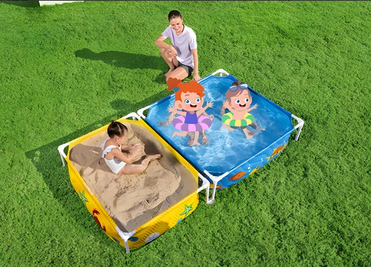 Rectangular Child Frame Pool Above Ground Swimming Pool Outdoor Water Sand play Pool - COOLBABY