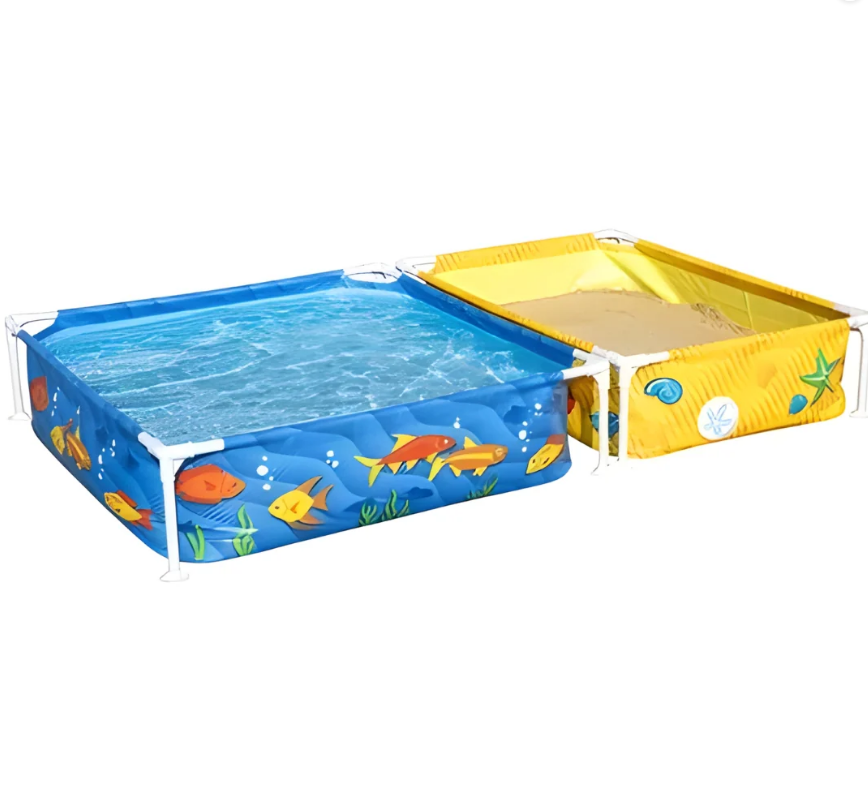 Rectangular Child Frame Pool Above Ground Swimming Pool Outdoor Water Sand play Pool - COOLBABY