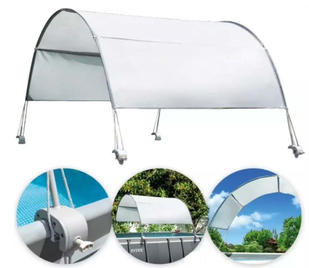 Grey Shadow Canopy For 9 And Smaller Rectangular Pools - COOLBABY