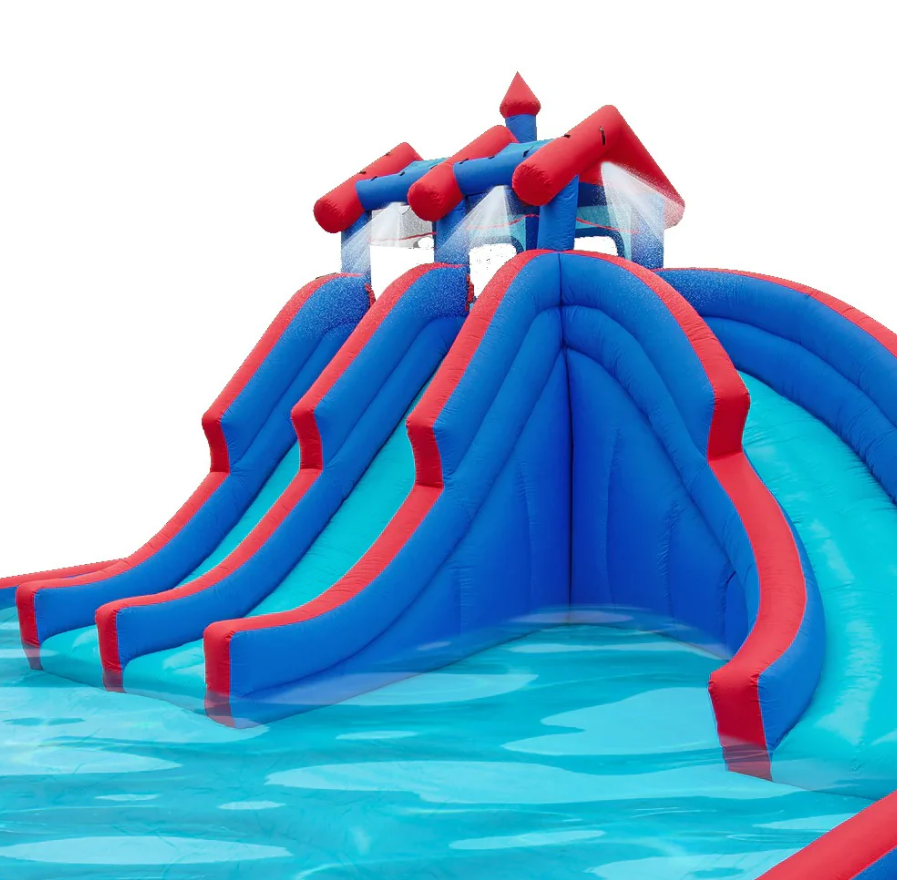 Inflatable Water Lagoon Park With Large Water Slides And Basket Ball Hoop - 5.51 * 4.82 * 3.04 m - COOLBABY