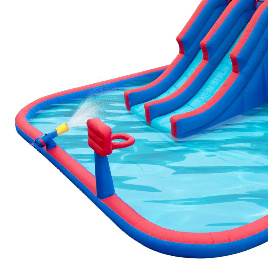 Inflatable Water Lagoon Park With Large Water Slides And Basket Ball Hoop - 5.51 * 4.82 * 3.04 m - COOLBABY