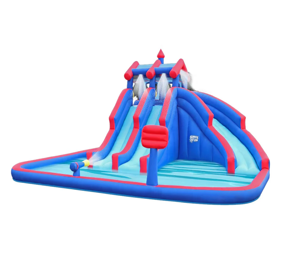 Inflatable Water Lagoon Park With Large Water Slides And Basket Ball Hoop - 5.51 * 4.82 * 3.04 m - COOLBABY