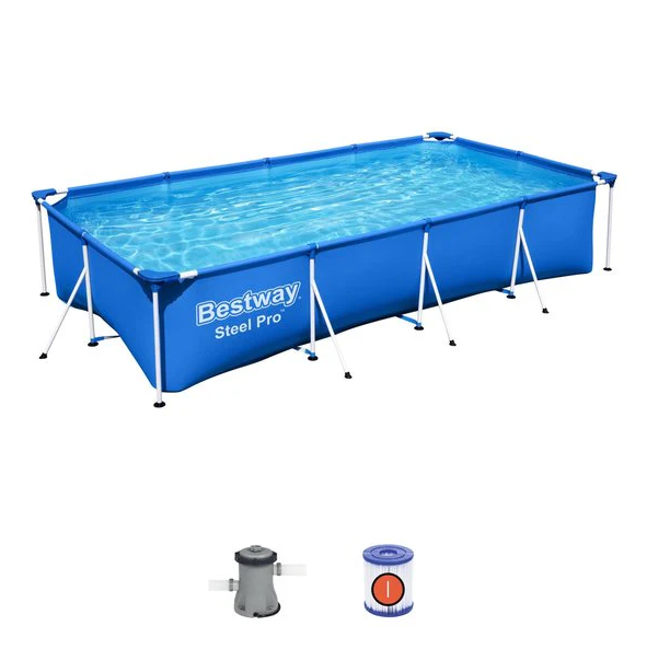 Family Splash Frame Rectangular Pool With Filter 4m * 2.11m * 81cm - COOLBABY