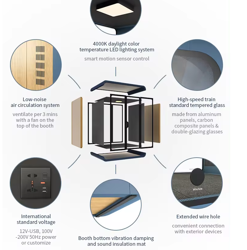 Duo Silence Booth, Private Office Pod, Meeting Room - COOLBABY