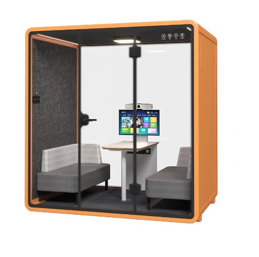 Quartet Silence Booth, 4 Person Silence Pod, Office Soundproof Booth - COOLBABY