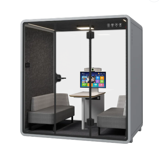 Quartet Silence Booth, 4 Person Silence Pod, Office Soundproof Booth - COOLBABY