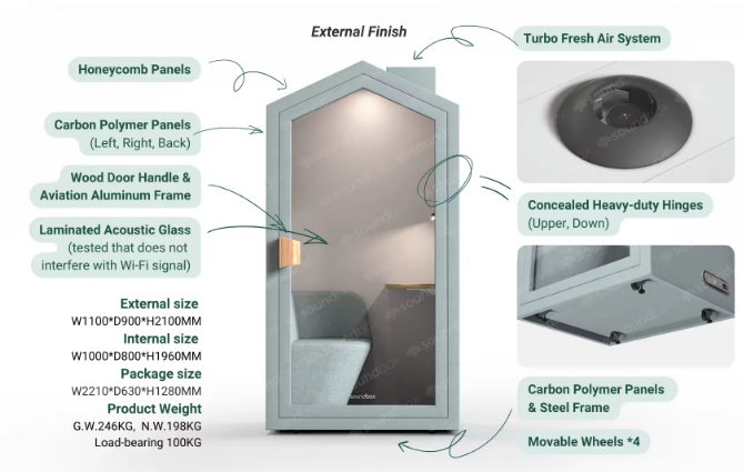 Home Silence Pod, Sound Proof Study Pod - COOLBABY