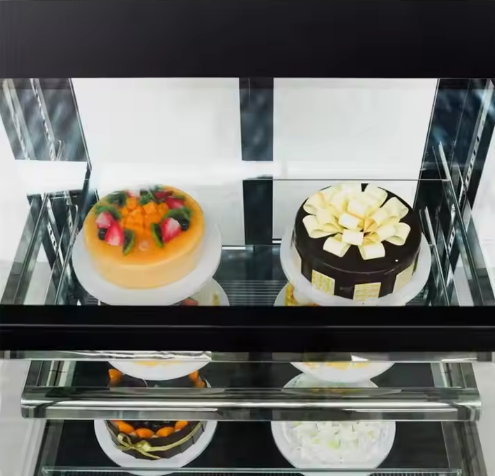 Cake Showcase, 4 Tiers Square Glass Cake Display Refrigerator - COOLBABY