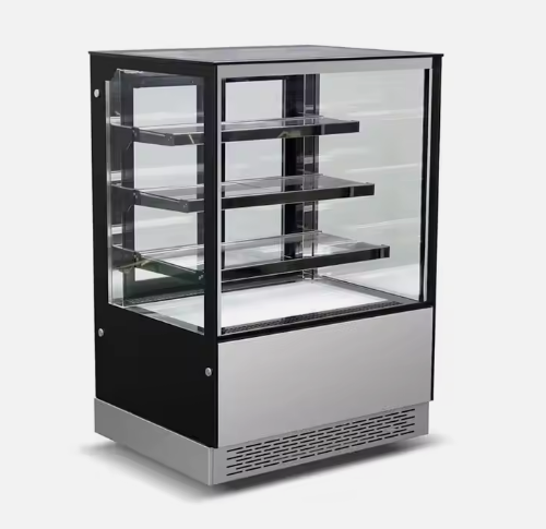 Cake Showcase, 4 Tiers Square Glass Cake Display Refrigerator - COOLBABY