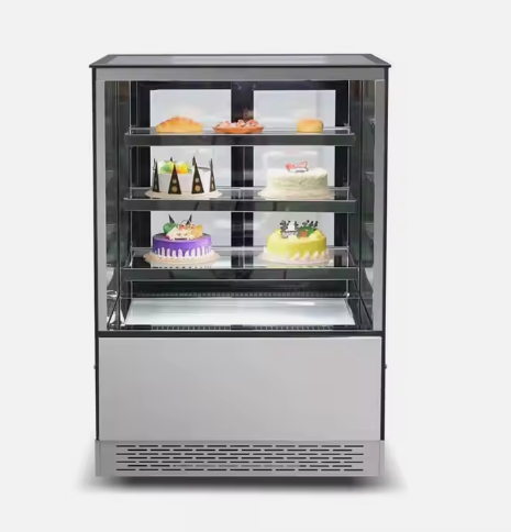 Cake Showcase, 4 Tiers Square Glass Cake Display Refrigerator - COOLBABY