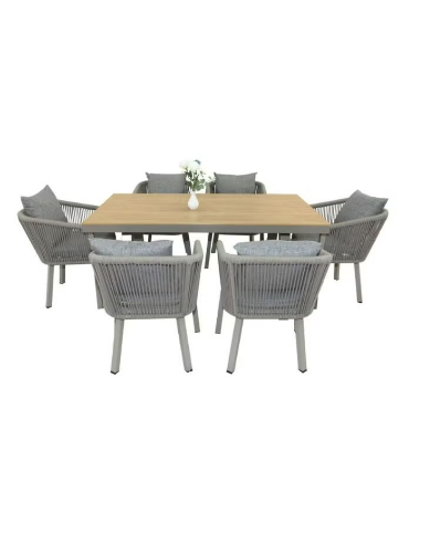 Sleek Aluminum & Rectangle Shape Outdoor Dining Table - COOLBABY