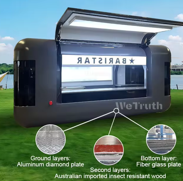 Food Stand /Food Truck With Full Kitchen, Flash Bar, Coffee, Drinks, Outdoor Camping Mobile Food Truck - COOLBABY