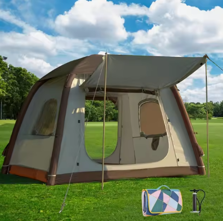 2-4 person inflatable camping tent, easy to install outdoor tent, inflatable house tent with anti-mosquito screens - COOLBABY