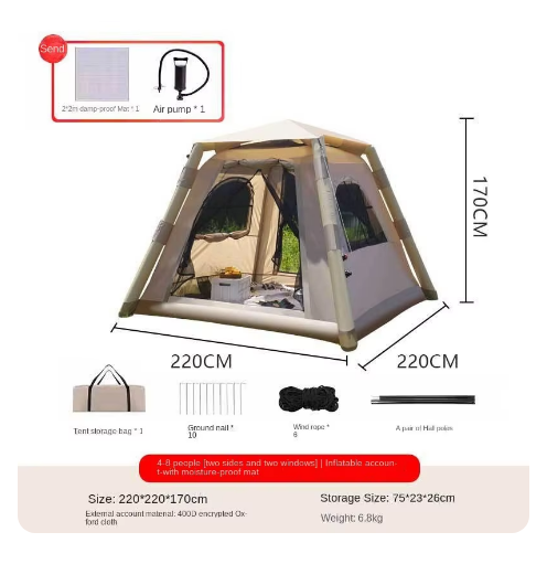 Inflatable Tent Outdoor Thickened Rainproof Folding Quick Automatic Opening Camping Tent Travel - COOLBABY