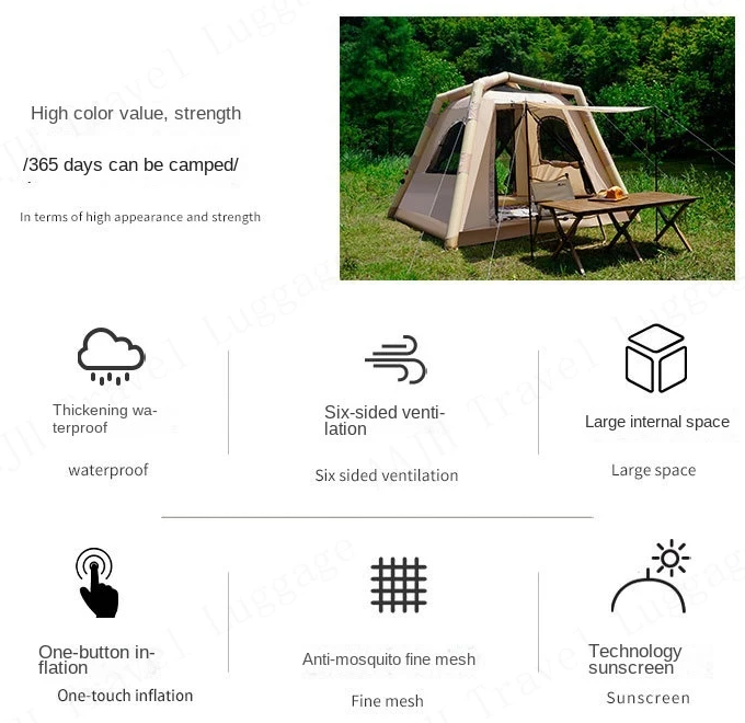 Inflatable Tent Outdoor Thickened Rainproof Folding Quick Automatic Opening Camping Tent Travel - COOLBABY