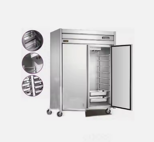 Upright Chiller - Back Side Glass, stainless steel double door - COOLBABY