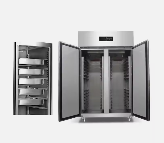 Upright Chiller - Back Side Glass, stainless steel double door - COOLBABY