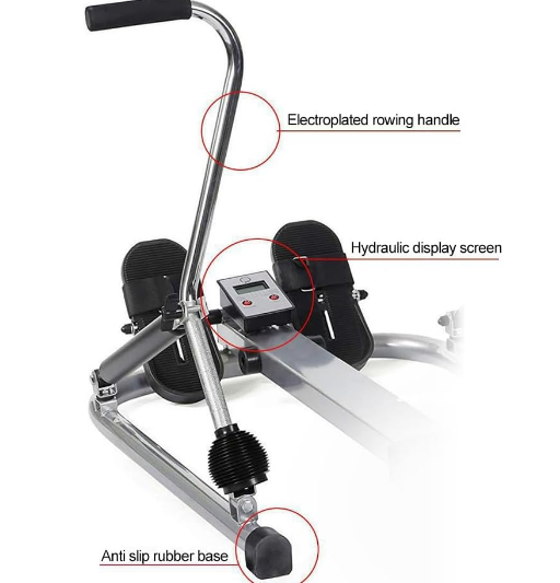 Foldable Rowing Machine for Home with LCD Monitor Hydraulic Resistance Rowing Arms Up to 120 kg - COOLBABY