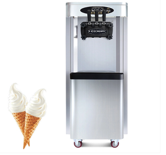 Food soft ice cream machine with casters 25-28L cone Homemade ice cream maker - COOLBABY