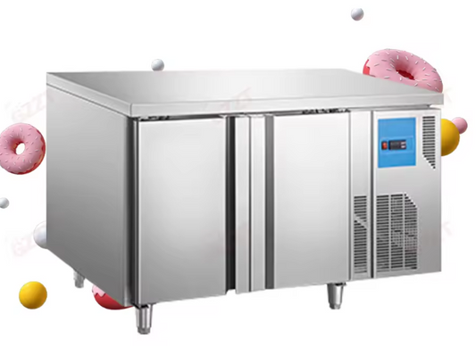 Stainless steel 2 Door Counter Chiller & Freezer