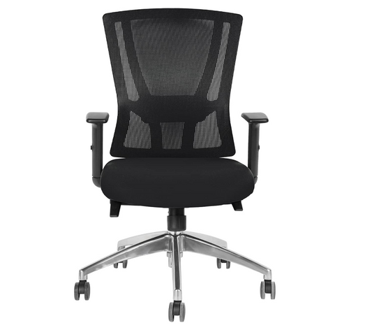 Office Executive Office Medium Back Chair, Mesh Back Rest, Aluminum Base with PU Arm Rest - COOLBABY