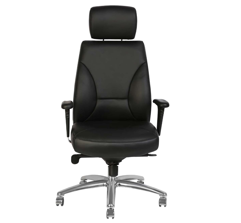 Executive Office Chair, Metal/Chrome Wheel Base - Black - COOLBABY