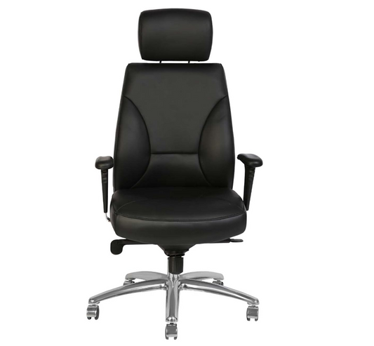 Executive Office Chair, Metal/Chrome Wheel Base - Black - COOLBABY