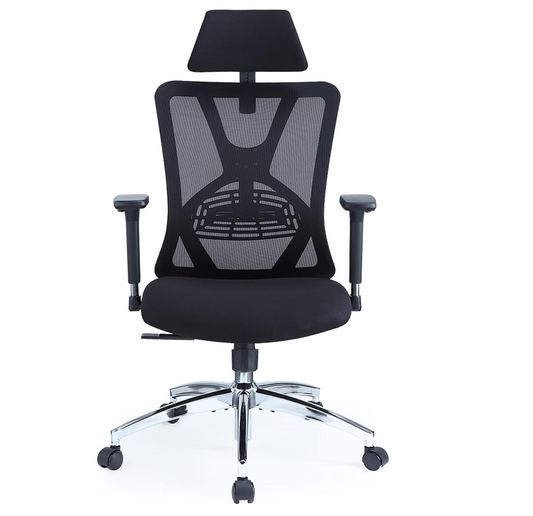 Ergonomic Office Chair - High Back Desk Chair with Adjustable Lumbar Support, Headrest & 3D Metal Armrest - 130° Rocking - COOLBABY